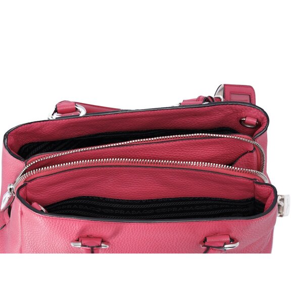 PRADA Triangle Logo Triple Compartment Satchel Handbag BN2853 Pink Leather - Picture 10 of 10